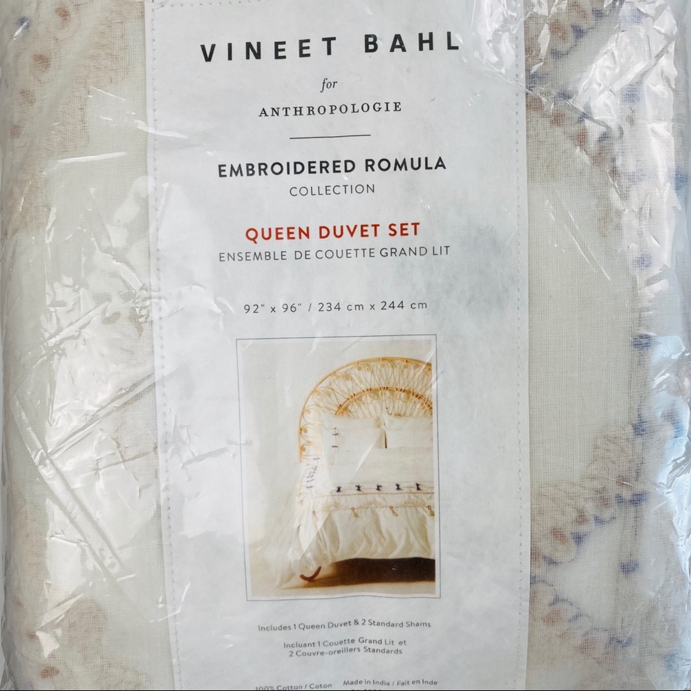 Anthro x Vineet Bahl Embroidered Romula Duvet Set - Picture 8 of 10